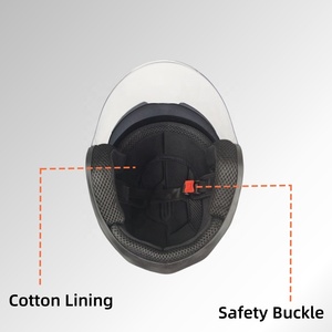 Nuovo Casco Moto 3/4 Open Face in ABS con Certificazione CCC, Fodera Interna in Peluche Confortevole, Chiusura Rapida, Fantasie Personalizzabili, Per Tutte le Stagioni - Product Image 3