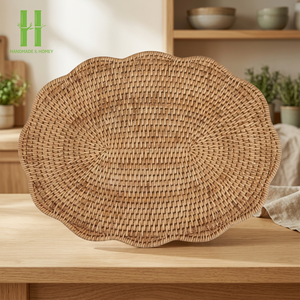 Nouvelle arrivée tendance chaude ovale bambou écologique Boho napperon OEM Offre Spéciale Vietnam - Product Image 1