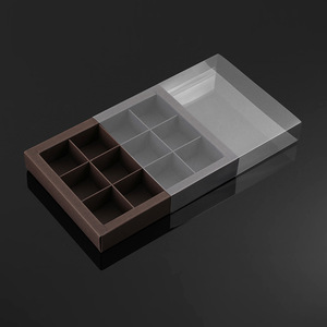 Venta al por mayor de materiales reciclados biodegradables de alta gama, caja de chocolate, divisores de embalaje, ventana, boda, barra de trufa de caramelo transparente - Product Image 5
