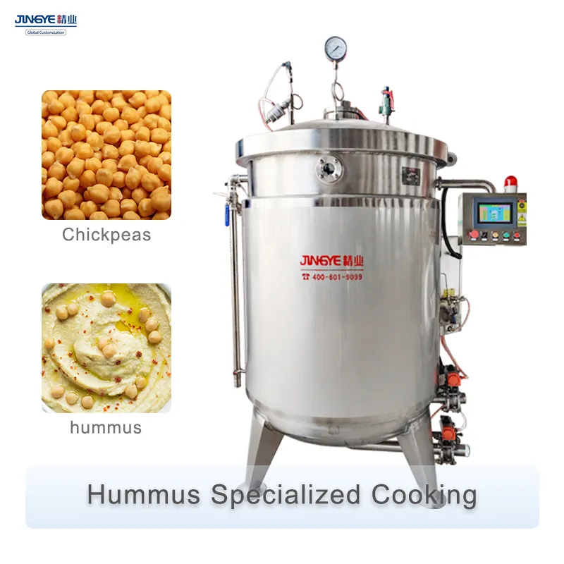 Custom Chickpeas Hummus Making Pressure Cooker Machine Panela De Pressão Industrial Com Fogão Automático PLC