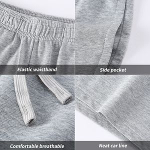 Pantalones cortos básicos de algodón de 260 gramos de peso alto de 13 colores sólidos de alta calidad, cordón interior suelto, informal unisex - Product Image 6