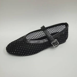 OEM ODM Women's Flat Bottom Ballet Shoes New European American Fishnet Hollow Design Summer Fashion Trend Women's Shoes Shallow - Product Image 5