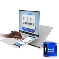 Laptop Bisnis Layar Sentuh Ganda 7 inci + 15,6 inci Harga Pabrik, Dapat Disesuaikan, 1920*1080P IPS, RAM 16GB, SSD 256GB, Keyboard Backlit