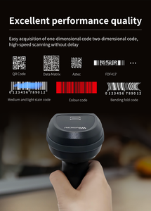 Lecteur de codes-barres 1D 2D QR sans fil, scanner laser portable pour reçus, caisse enregistreuse, inventaire, banque, point de vente - Product Image 6