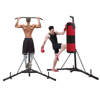 Support de boxe avec cadre triangulaire autoportant en acier sac de frappe balle de vitesse et support de boîte de plate-forme équipement d'entraînement