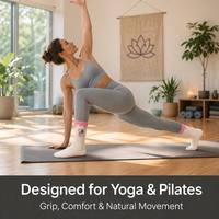 Chaussettes de yoga en bambou personnalisées, antidérapantes, avec grip en silicone, pour Pilates, Barre, femmes, vente en gros
