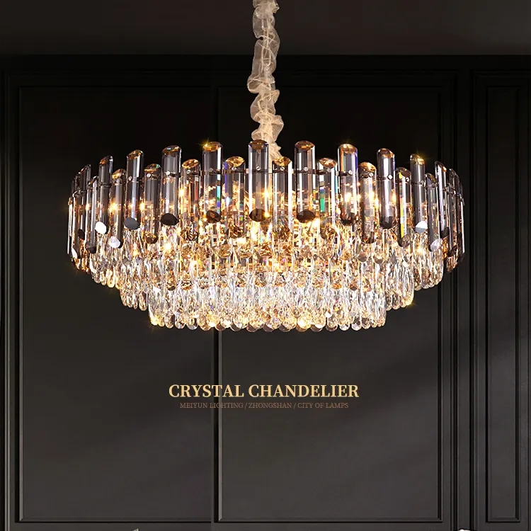 Interior Living Room Modern Led Crystal Chandelier Ceiling Light Luxury Raindrop Flush Mount Pendant Lamp Light Fixtures