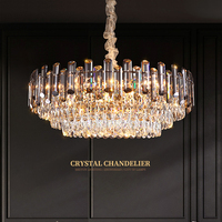 Plafonnier Lustre LED Moderne en Cristal de Luxe Gouttes de Pluie pour Salon