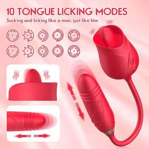 Vibrador de Lengua Rosa, Huevo Vibrador, Estimulador de Clítoris, Pezones, Vagina y Punto G, Dildo con Movimiento de Empuje, Masajeador, Juguetes Sexuales - Product Image 6