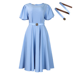 Vestido Africano de Verano para Mujer, Elegante, con Mangas Abullonadas, Cintura Alta, Cuello Redondo, Falda Amplia - Product Image 6