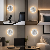 Lampu Baca Kepala Ranjang Hotel dengan Port Pengisian Daya USB, Lampu Baca Modern yang Dapat Diputar, Lampu Dinding Kamar yang Dipasang