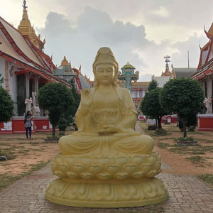 エレガントで大規模な伝統的な宗教的スタイルの仏像Guanyin環境に優しいグラスファイバー彫刻手作りクラフト - Product Image 3