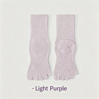 Chaussettes de yoga femme 2026 printemps-été mi-mollet cinq doigts antidérapantes avec grip en silicone pour Pilates, Barre, Fitness, Entraînement – Vente en gros et personnalisation