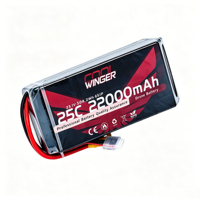 Batterie semi-solide JAHORN 22000mAh 25C 6S 23.1V 508.2Wh LCO LIVH en pochette, 1000 cycles, -40-60°C, pour drone FPV