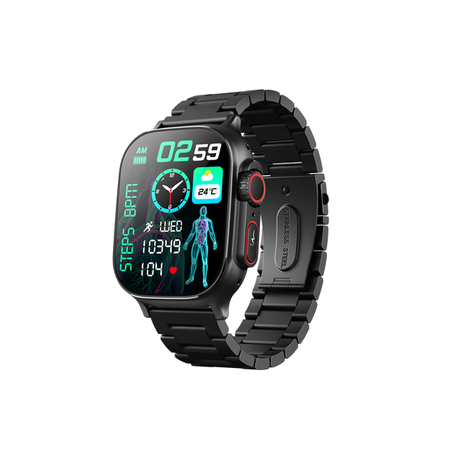 Leather Square SIM Card Smart Watch 2025 Magnetic Charging Independent 4G Calling ECG Health Monitoring GPS Alarm Clock OEM/ODM