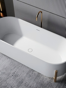 Nouvelle <span class=keywords><strong>baignoire</strong></span> en pierre artificielle 2025, température constante, forme en arc, autoportante, pour la maison, l'hôtel, l'hébergement, petit appartement, <span class=keywords><strong>niche</strong></span> 6BM - Product Image 5