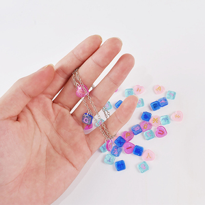 Moule en silicone pour résine époxy, perles avec trou, lettres de l'<span class=keywords><strong>alphabet</strong></span> pour la fabrication de bracelets, kit de bricolage, artisanat, bijoux, bracelet - Product Image 3