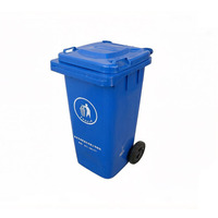 Poubelle mobile à roulettes de 120 l, bac à déchets public, bac de rangement, poubelle en plastique, poubelle de cuisine