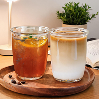 Gobelet en verre borosilicate avec paille 400 ml, style rétro canette de soda, pour café glacé, jus, cocktail, logo personnalisé disponible