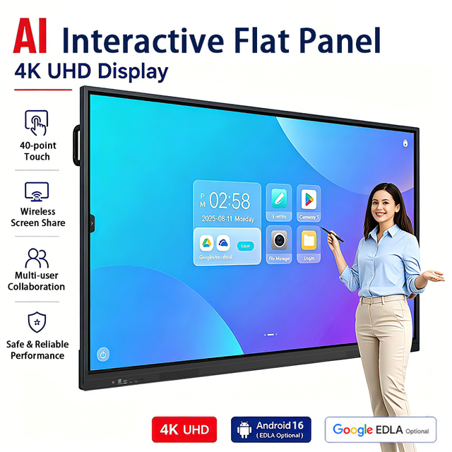 GAOKEview 86 Inch Interactive Whiteboard with 4K Resolution 20-Point Multi-Touch Aluminum Alloy Frame