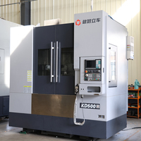 Tour à métaux vertical CNC à 4 axes à double broche automatique à haute précision KD500 pour disque de frein