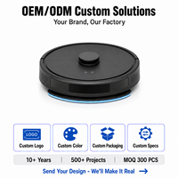Robot Vacuum Cleaner dan Mop Pintar LDS SLAM 8000Pa 2.4GHz WiFi Carpet Boost Motor Tanpa Sikat Tangki Air 210mL Tempat Sampah