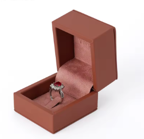 Custom Logo PU and Velvet Square <b>Ring</b> <b>Box</b> Luxury Jewelry Packaging <b>Box</b> for Engagement Wedding Gift and jewelry <b>ring</b> packaging - Product Image 4