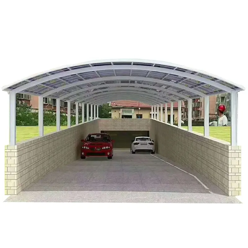 Grosir kustomisasi carport luar ruangan mobil logam awning parkir bawah tanah pintu masuk dan keluar aluminium carport