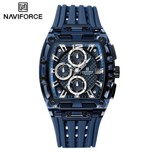 Montres sport à quartz NAVIFORCE NF7105 pour hommes, bracelet en silicone noir, chronographe marin, montre-bracelet pour homme - Product Image 1