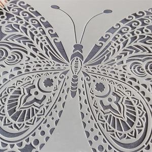 Pochoirs décoratifs pour murs en forme de papillon, <span class=keywords><strong>pochoir</strong></span> de papillon mandala pour la peinture <span class=keywords><strong>sur</strong></span> le sol, les murs, les tissus, les meubles, le <span class=keywords><strong>bois</strong></span> - Product Image 3