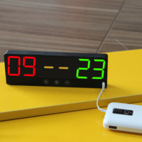 Chronomètre/compte à rebours/compte à rebours inversé/chronomètre/chronomètre électronique portable à LED numérique pour le pickleball, tableau de scores sportif, tableau de scores en acrylique