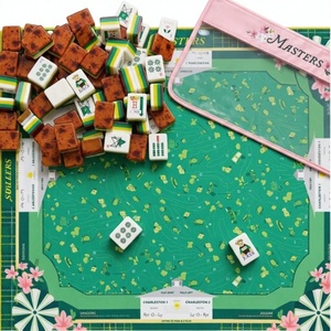 Juego Completo <span class=keywords><strong>de</strong></span> Mahjong Americano, 160 Fichas, Tema Verde Golf Masters, para *Noches <span class=keywords><strong>de</strong></span> Juego y Fiestas*, con Bolsa <span class=keywords><strong>de</strong></span> Almacenamiento y Tapete <span class=keywords><strong>de</strong></span> Juego - Product Image 1