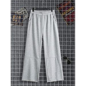 FOXA Pantalon de survêtement ample pour homme, taille élastique, jambe large, respirant, 100% coton, style déchiré, pour la détente et le sport - Product Image 5