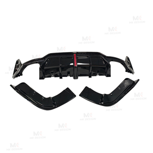 Diffusore labbro paraurti posteriore stile PP per <span class=keywords><strong>BMW</strong></span> <span class=keywords><strong>3</strong></span> <span class=keywords><strong>serie</strong></span> G20 G28 LCI 2023 + diffusore posteriore nero lucido ABS splitter laterali alette - Product Image 2