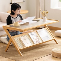 Petite table basse carrée minimaliste moderne avec verre durable pour maison salon appartement ou utilisation mobile du thé