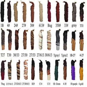 Meilleure Vente <span class=keywords><strong>Coiffure</strong></span> 14/18/24 Pouces 150g Extensions de Cheveux Synthétiques Tressés pour <span class=keywords><strong>Femme</strong></span> Noire Tresses Boucles Françaises - Product Image 4