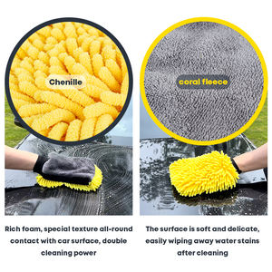 Cina all'ingrosso Premium doppio lato in <span class=keywords><strong>pile</strong></span> di corallo ciniglia guanto in microfibra guanto per autolavaggio per Auto pulizia dei dettagli Auto - Product Image 3