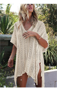 Recién llegado, bata de baño de ganchillo blanca de una pieza Sexy, cubierta de playa con logotipo frontal <span class=keywords><strong>para</strong></span> <span class=keywords><strong>piscina</strong></span> y traje de baño de playa - Product Image 5