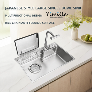 Fregadero de Cocina Estilo Japonés <span class=keywords><strong>con</strong></span> Estante de Almacenamiento, Nuevo Modelo 2026, Fregaderos Individuales de Acero Inoxidable 304 a Precio Económico - Product Image 2