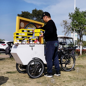 Vélo <span class=keywords><strong>cargo</strong></span> électrique et <span class=keywords><strong>non</strong></span> électrique, tricycle d'extérieur rétro à trois roues, chariot de transport, camionnette de vente ambulante - Product Image 3