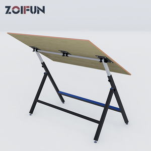 <span class=keywords><strong>Table</strong></span> à <span class=keywords><strong>dessin</strong></span> pour enfants, cadre en métal, plateau en bois carré, pliable et réglable - Product Image 3