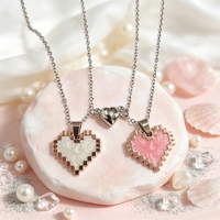 Colliers magnétiques romantiques pour couples, cadeau de la Saint-Valentin, collier pour meilleures amies, collier en forme de cœur, ensemble de bijoux