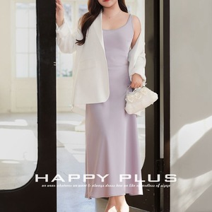 Vestido Lencero de Satén con Corte Diagonal para Mujer, Color Sólido, Sin Costuras, Talla Grande, N9154, Happy Plus - Product Image 2