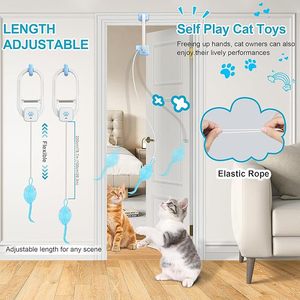 Eco-friendly automatico interattivo gatto giocattolo con piuma di lusso semplice porta per interni gatti gioco di arricchimento mentale - Product Image 3