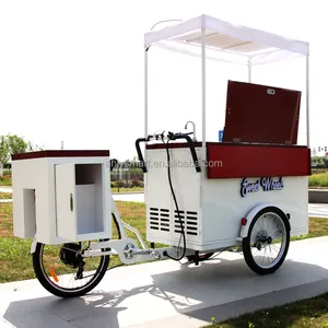 Street Mobile Coffee Bubble Tea Kiosk New Design Cargo Bike Coffee Bike 3 Wheel Coffee Bike