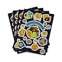 Stiker vinil kustom desain multi stiker vinil tahan air perekat otomatis A4 A5 lembar potong ciuman stiker Label stiker cetak