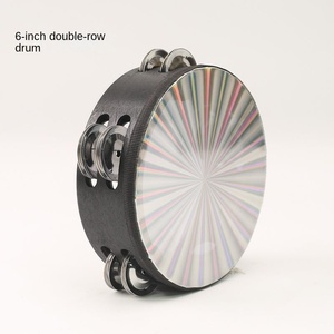 Percussion instruments: 8-inch and 10-inch laser double-row hand-cranked tambourine, kindergarten early education hand <strong>drum</strong> - Product Image 6