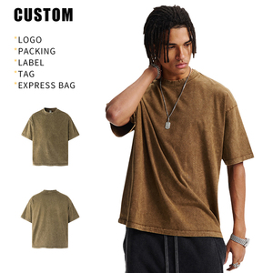 เสื้อยืดสตรีทแวร์โอเวอร์ไซส์ผ้าฝ้าย 100% หนานุ่ม สไตล์วินเทจ ลุคดิสเทรส สำหรับทุกเพศ ขายส่ง รับสกรีนโลโก้ ป้องกันขนร่วง ทนต่อการซักด้วยกรด - Product Image 3