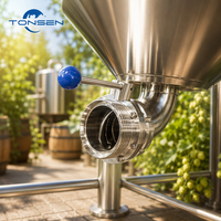 Cuve de mélange de bière industrielle Tonsen 10T en acier inoxydable, cuve de agitation sanitaire pour la production de bière artisanale