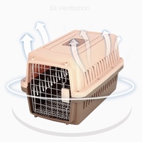 Cage de transport pour petits animaux en plastique solide et coloré, approuvée par les compagnies aériennes, pour chiens, chats, oiseaux, boîte de transport respirante pour l'extérieur